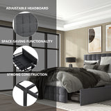 Double bed Adjustable Height Headboard & Square Stitched Design-NACHESUK