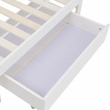 Bed with Shelves, White Wooden Storage Bed, Underbed Drawer - 3FT Single (90 x 190 cm) Frame Only-NACHESUK