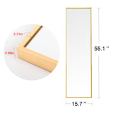 Hanging or Leaning, Large Floor Mirror with Gold Aluminum Alloy Frame for Living Room or Bedroom-NACHESUK