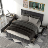 Double bed Adjustable Height Headboard & Square Stitched Design-NACHESUK