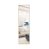 Hanging or Leaning, Large Floor Mirror with Gold Aluminum Alloy Frame for Living Room or Bedroom-NACHESUK