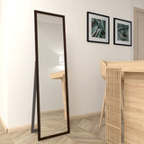 Full Length Mirror 140x50cm Floor Mirror, Standing or Hanging, Brown Frame Home Decor for Dressing Bedroom-NACHES