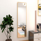 Hanging or Leaning, Large Floor Mirror with Gold Aluminum Alloy Frame for Living Room or Bedroom-NACHESUK