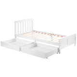 Wooden Solid White Pine Storage Bed with Drawers Bed Furniture Frame for Adults, Kids, Teenagers 3ft Single-NACHESUK