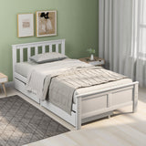 Wooden Solid White Pine Storage Bed with Drawers Bed Furniture Frame for Adults, Kids, Teenagers 3ft Single-NACHESUK