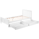 Wooden Solid White Pine Storage Bed with Drawers Bed Furniture Frame for Adults, Kids, Teenagers 3ft Single-NACHESUK