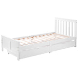 Wooden Solid White Pine Storage Bed with Drawers Bed Furniture Frame for Adults, Kids, Teenagers 3ft Single-NACHESUK