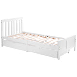 Wooden Solid White Pine Storage Bed with Drawers Bed Furniture Frame for Adults, Kids, Teenagers 3ft Single-NACHESUK