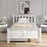 Wooden Solid White Pine Storage Bed with Drawers Bed Furniture Frame for Adults, Kids, Teenagers 3ft Single-NACHESUK