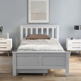 Wooden Solid White Pine Storage Bed with Drawers Bed Furniture Frame for Adults, Kids, Teenagers 3ft Single-NACHESUK