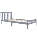 Wooden Bed Frame in Grey, Single Bed 3ft Solid Wooden Bed Frame, Bedroom Furniture for Adults-NACHESUK