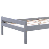 Wooden Bed Frame in Grey, Single Bed 3ft Solid Wooden Bed Frame, Bedroom Furniture for Adults-NACHESUK