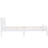 Wooden Bed Frame in White, Single Bed 3ft Solid Wooden Bed Frame (Mattress Included)-NACHESUK