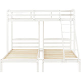 Bunk Bed Triple Sleeper with Side Ladder for Children and Teens 3FT, White (90x190cm,90x200cm)-NACHESUK