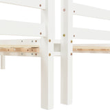 Bunk Bed Triple Sleeper with Side Ladder for Children and Teens 3FT, White (90x190cm,90x200cm)-NACHESUK