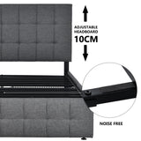 Double bed Adjustable Height Headboard & Square Stitched Design-NACHESUK