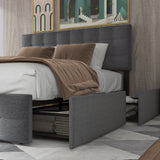 Double bed Adjustable Height Headboard & Square Stitched Design-NACHESUK