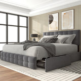 Double bed Adjustable Height Headboard & Square Stitched Design-NACHESUK