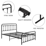 Metal Bed Frame, 4FT6 Solid Platform Bed with Headboard and Footboard for Adult Kids Teenagers, Steel Slat Support-NACHES