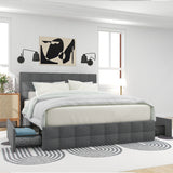 Double bed Adjustable Height Headboard & Square Stitched Design-NACHESUK