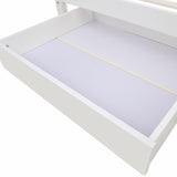 Bed with Shelves, White Wooden Storage Bed, Underbed Drawer - 3FT Single (90 x 190 cm) Frame Only-NACHESUK