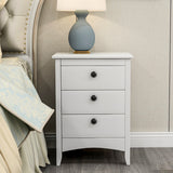 Bedside Cabinet Set of 2 White Chest of Drawers Bedroom Bedside Table-NACHESUK