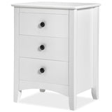 Bedside Cabinet Set of 2 White Chest of Drawers Bedroom Bedside Table-NACHESUK