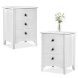 Bedside Cabinet Set of 2 White Chest of Drawers Bedroom Bedside Table-NACHESUK