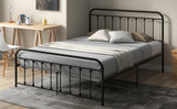 Metal Bed Frame, 4FT6 Solid Platform Bed with Headboard and Footboard for Adult Kids Teenagers, Steel Slat Support-NACHES