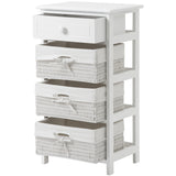 Chest of Drawers White Storage Shelf-NACHESUK